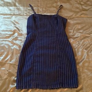 Denim Striped Mini Dress